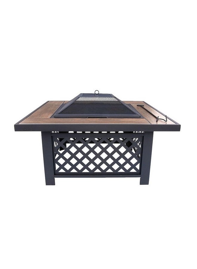 حفرة نار مربعة الشكل بمسطح من البلاط أسود وبني 37.5 بوصة SRFP21812 - Image 1